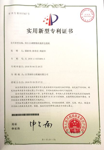 Chiny Jiangsu RichYin Machinery Co., Ltd Certyfikaty